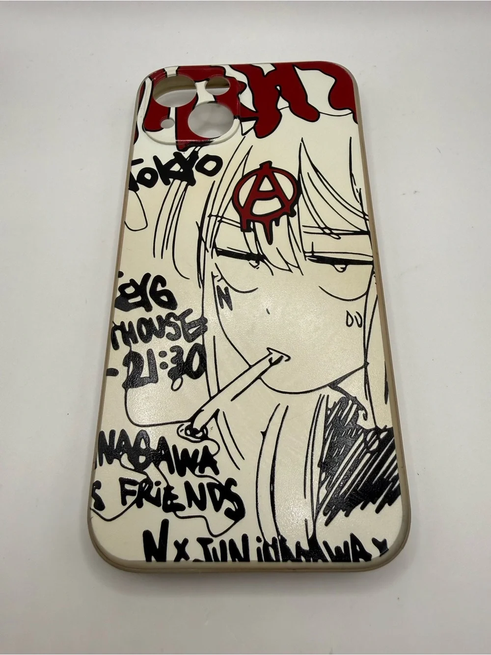 iPhone 13 Phone Case Anime Tokyo Nagawa & Friends White & Black Line Art